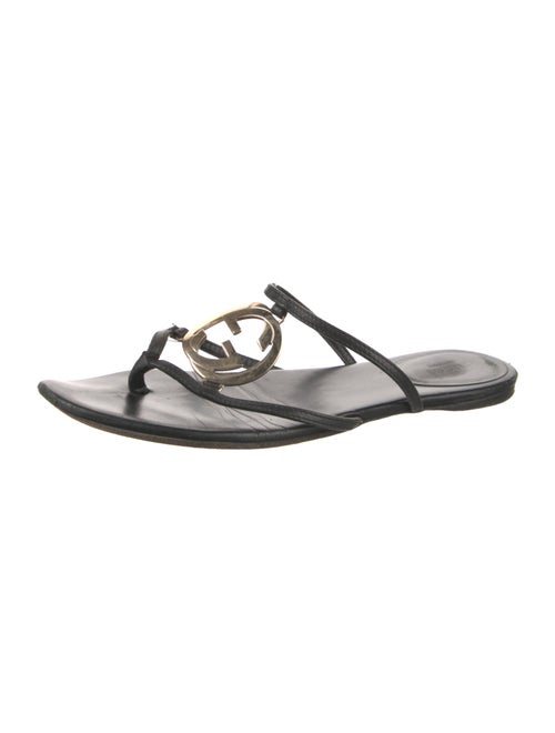 Gucci Interlocking G Logo Leather Sandals