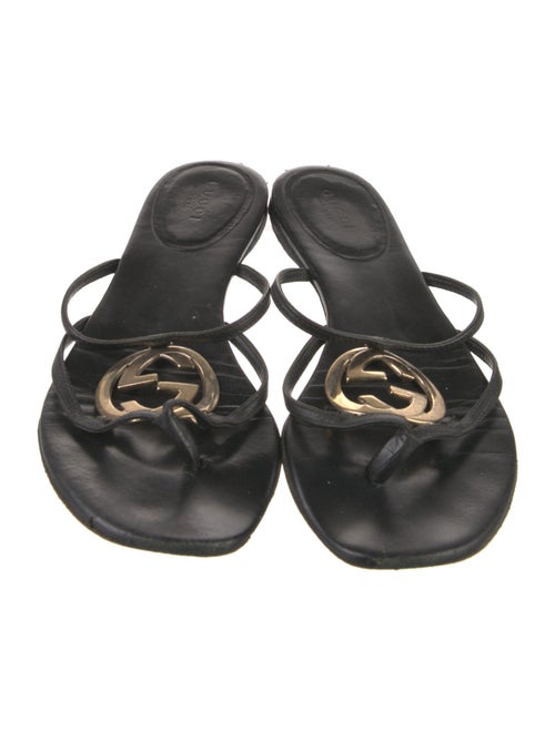 Gucci Interlocking G Logo Leather Sandals