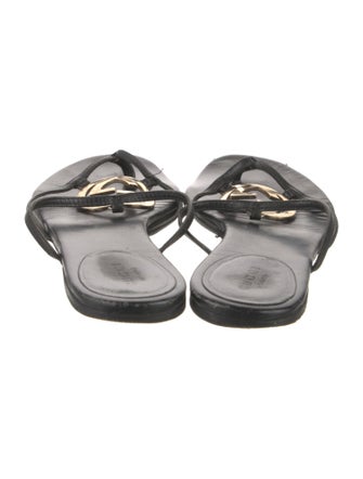 Gucci Interlocking G Logo Leather Sandals