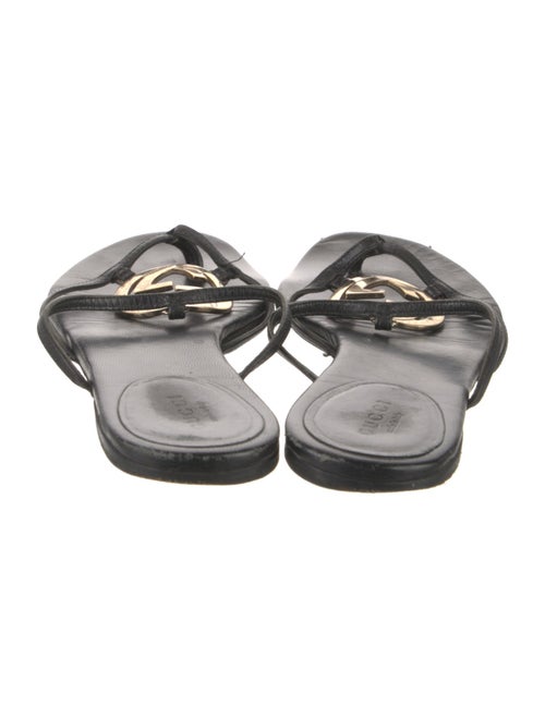 Gucci Interlocking G Logo Leather Sandals