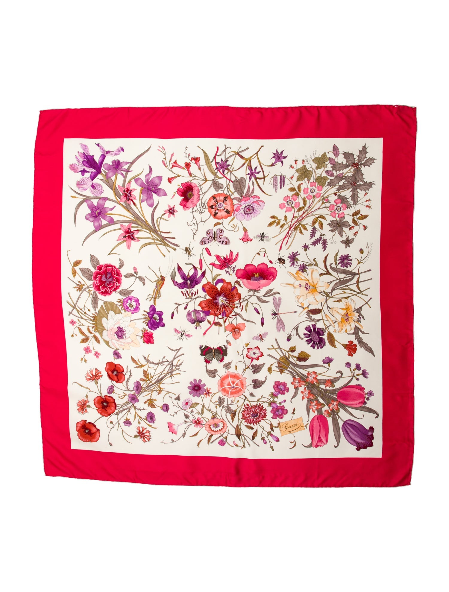 Gucci Silk Floral Print Scarf