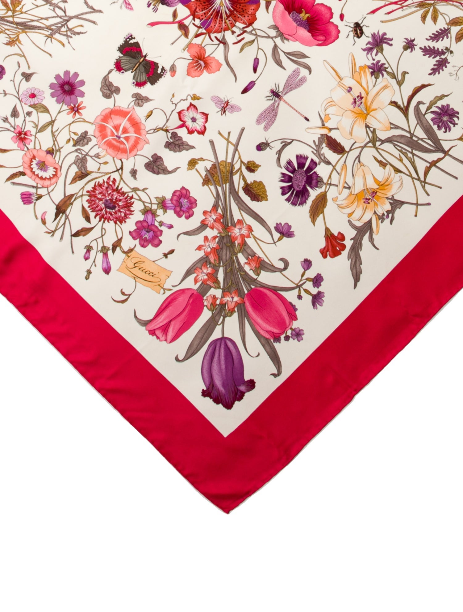 Gucci Silk Floral Print Scarf