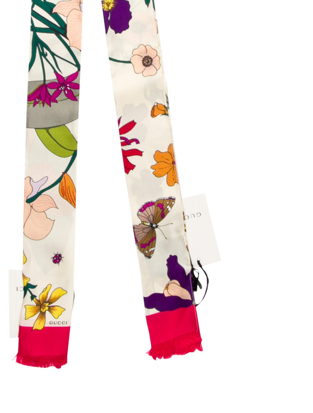 Gucci Silk Flora Print Scarf w/ Tags