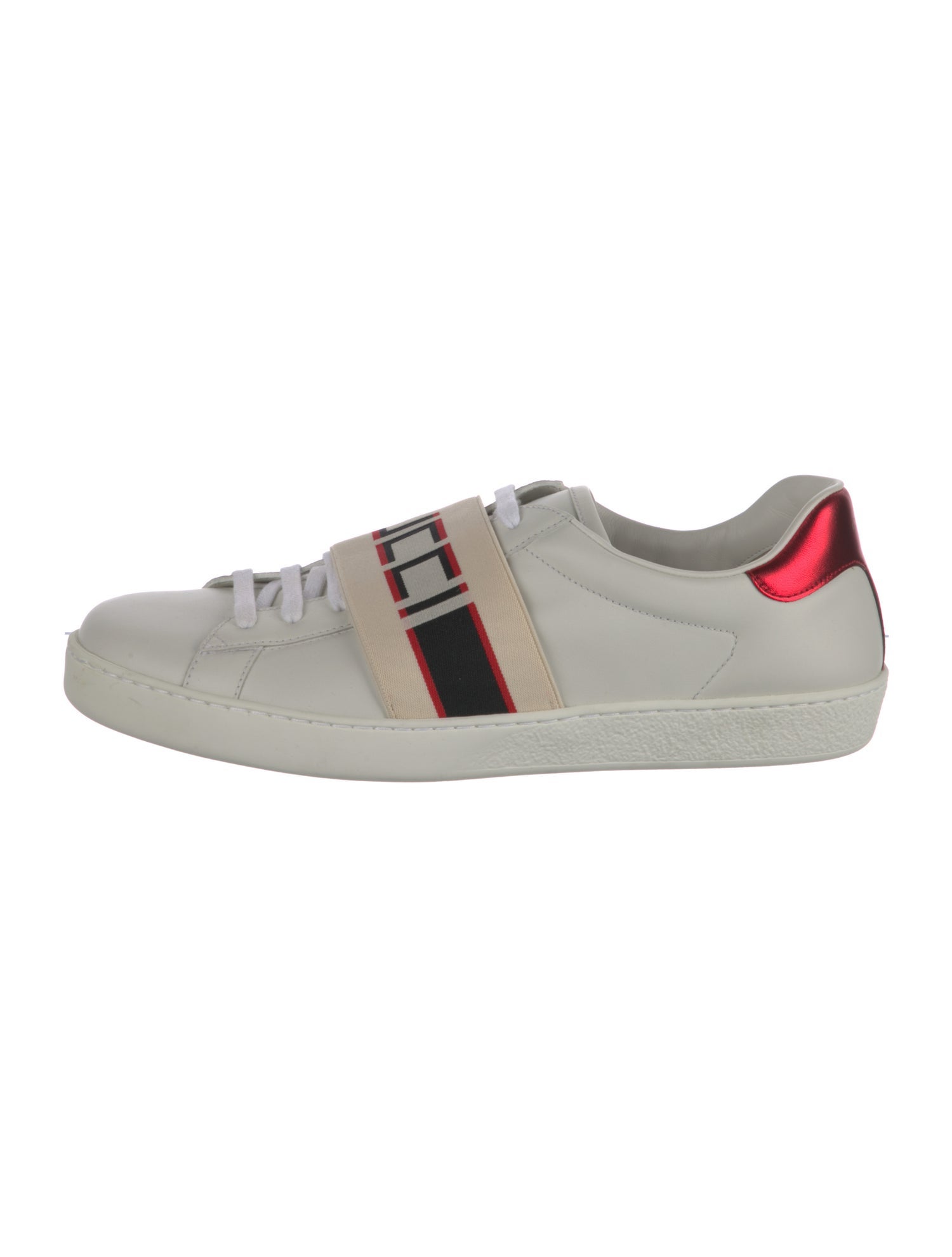 Gucci Sylvie Web Accent Leather Sneakers w/ Tags