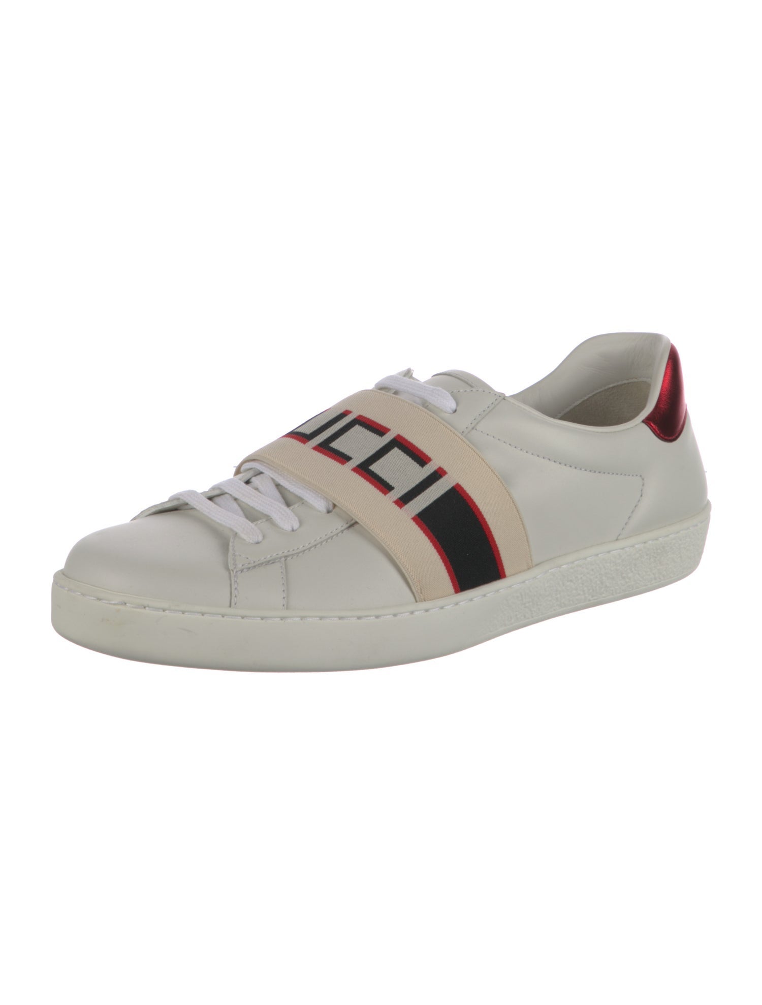 Gucci Sylvie Web Accent Leather Sneakers w/ Tags