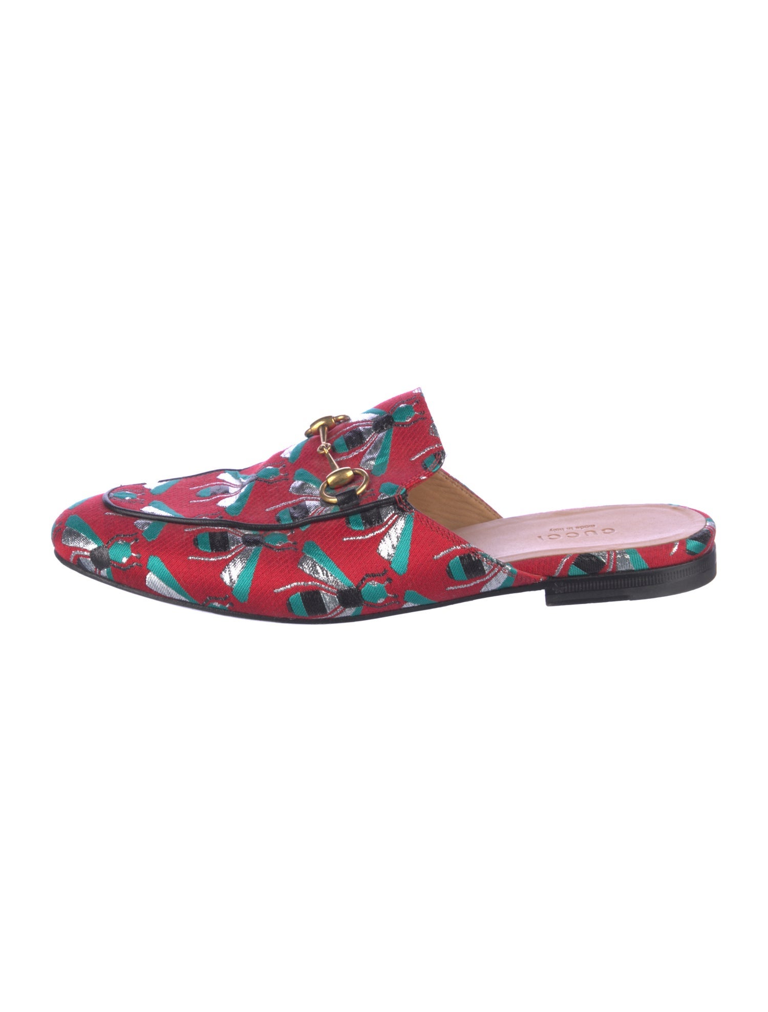 Gucci Horsebit Accent Printed Mules