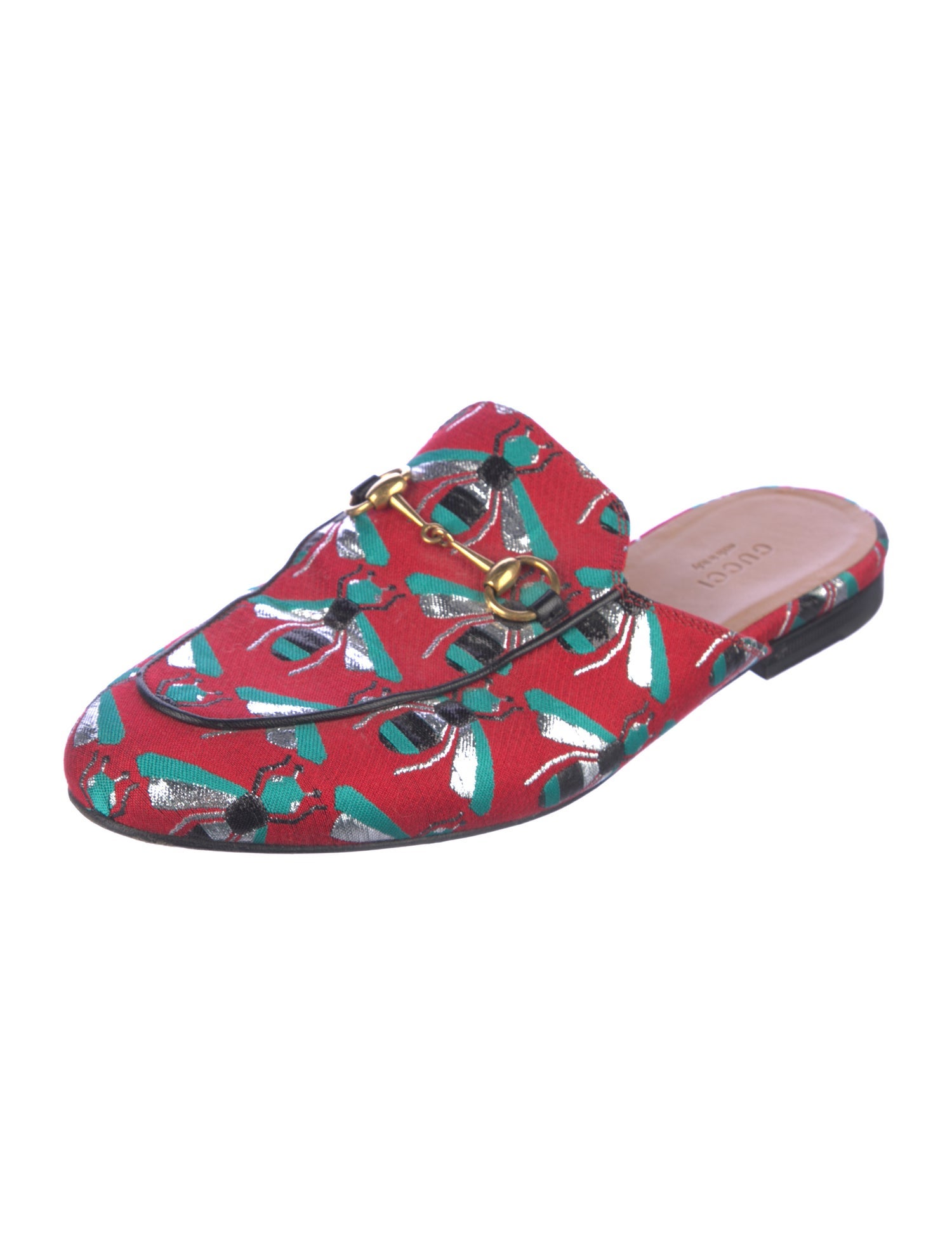 Gucci Horsebit Accent Printed Mules
