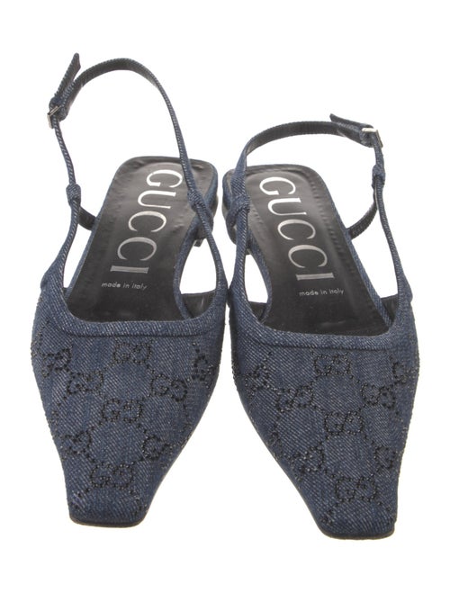 Gucci GG Crystal Denim Mules