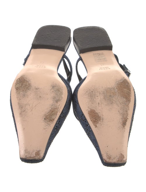 Gucci GG Crystal Denim Mules