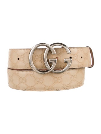 Gucci Double G Logo Leather Belt