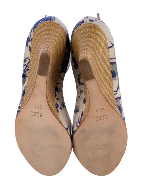 Gucci Canvas Floral Print Slingback Pumps