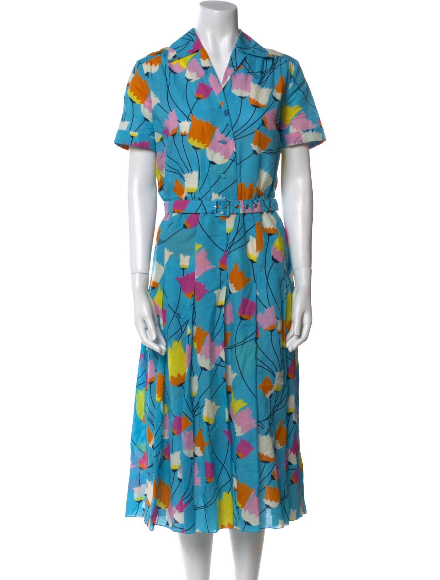 Gucci Floral Print Midi Length Dress