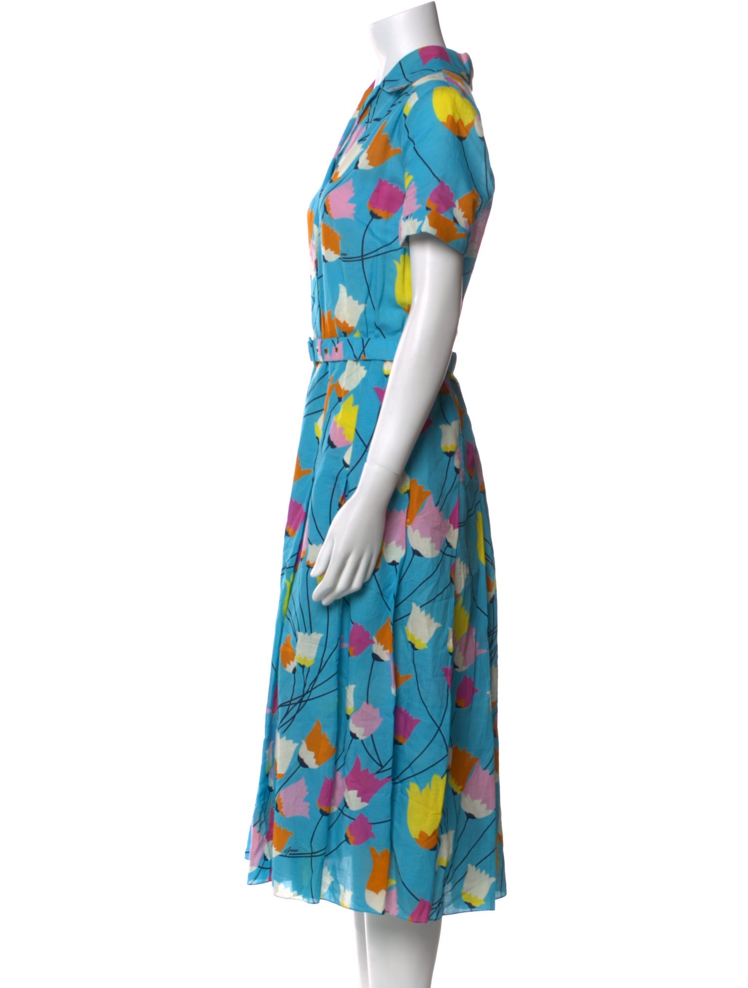 Gucci Floral Print Midi Length Dress