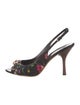 Gucci Flora Knight Print Canvas Slingback Pumps