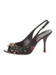 Gucci Flora Knight Print Canvas Slingback Pumps