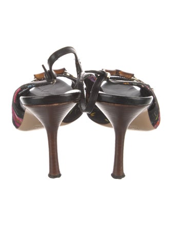 Gucci Flora Knight Print Canvas Slingback Pumps