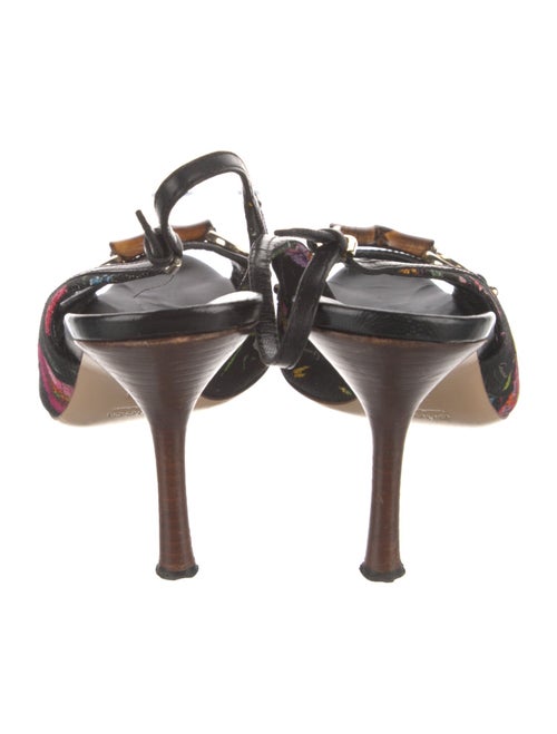 Gucci Flora Knight Print Canvas Slingback Pumps