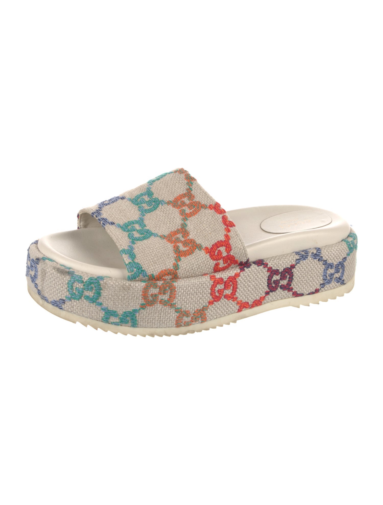 Gucci Canvas Printed Slides