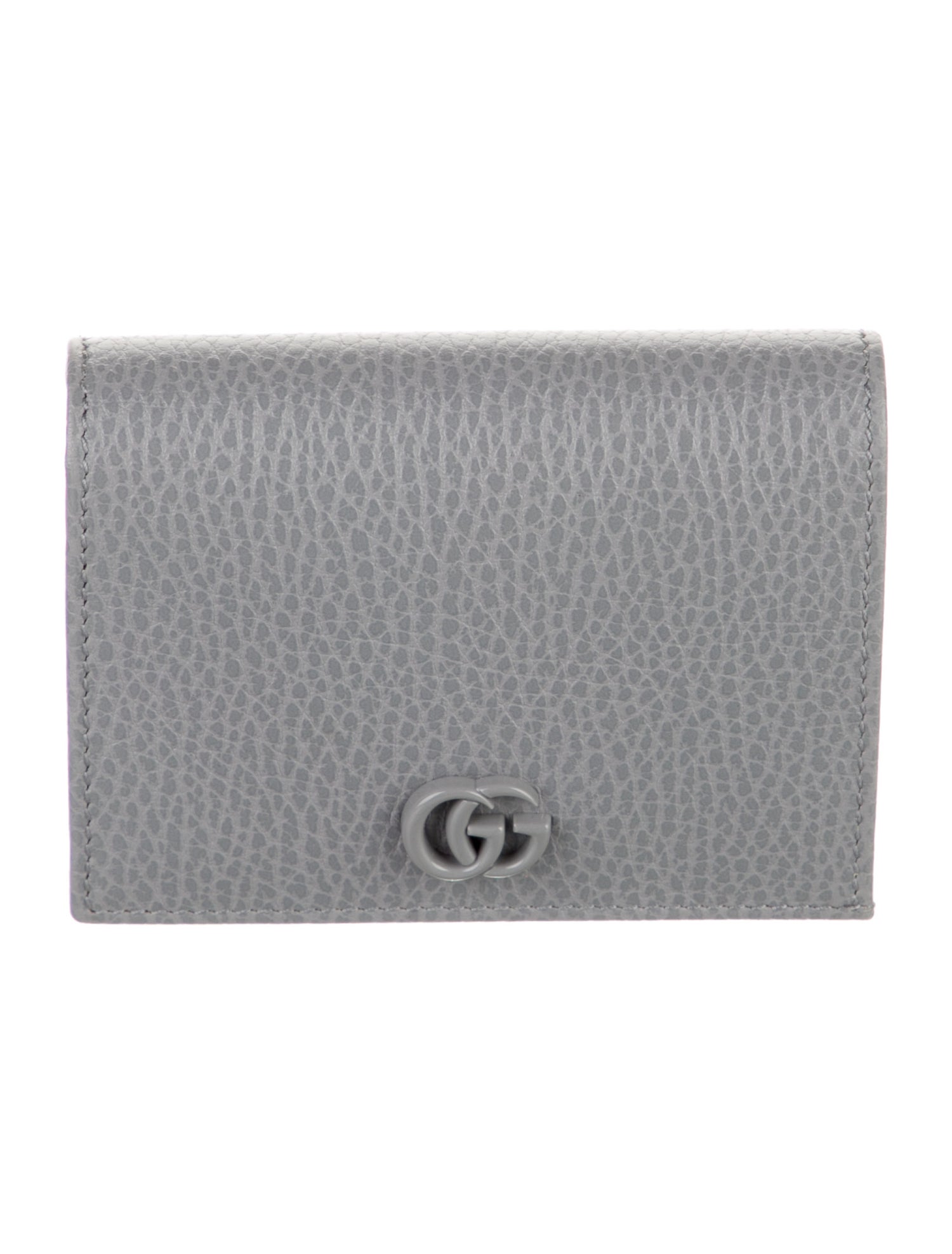 Gucci Double G Logo Leather Compact Wallet