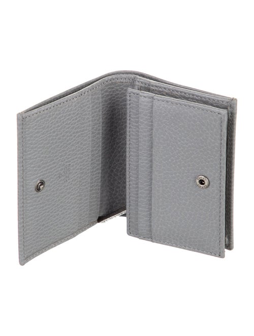 Gucci Double G Logo Leather Compact Wallet