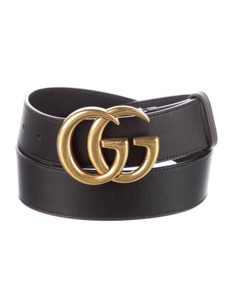 Gucci Double G Logo Leather Belt