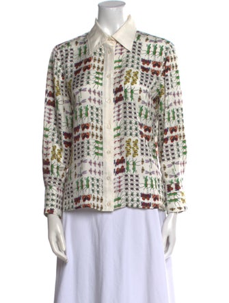 Gucci Silk Printed Button-Up Top