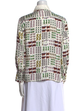 Gucci Silk Printed Button-Up Top