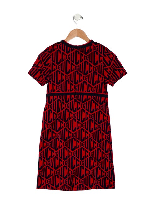 Gucci Girls Patterned Short Sleeve Dress