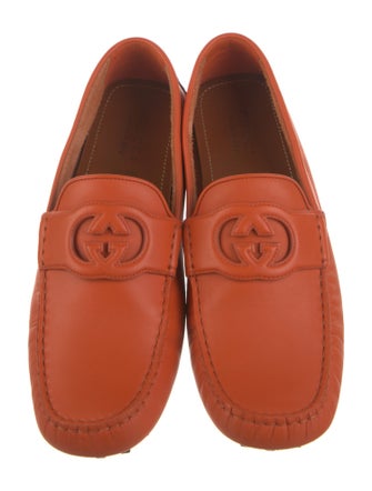 Gucci Interlocking G Logo Leather Drivers