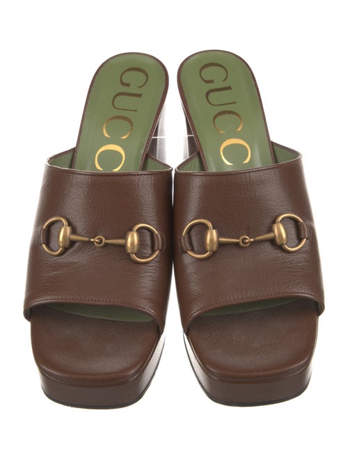 Gucci Horsebit Accent Leather Slides