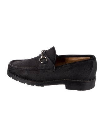 Gucci Horsebit Accent Suede Dress Loafers