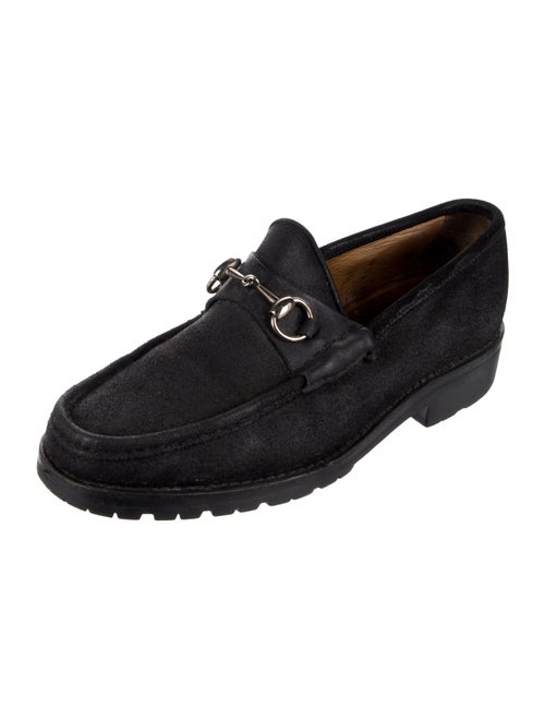 Gucci Horsebit Accent Suede Dress Loafers