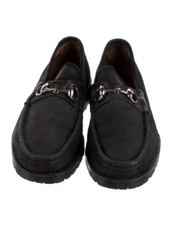 Gucci Horsebit Accent Suede Dress Loafers