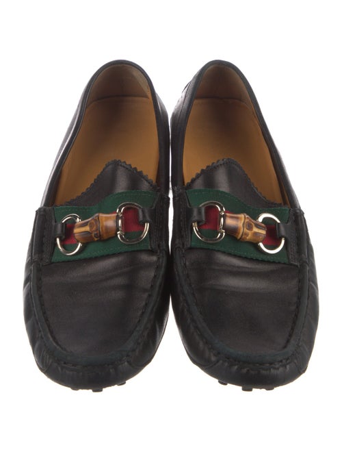 Gucci Web Accent Leather Drivers