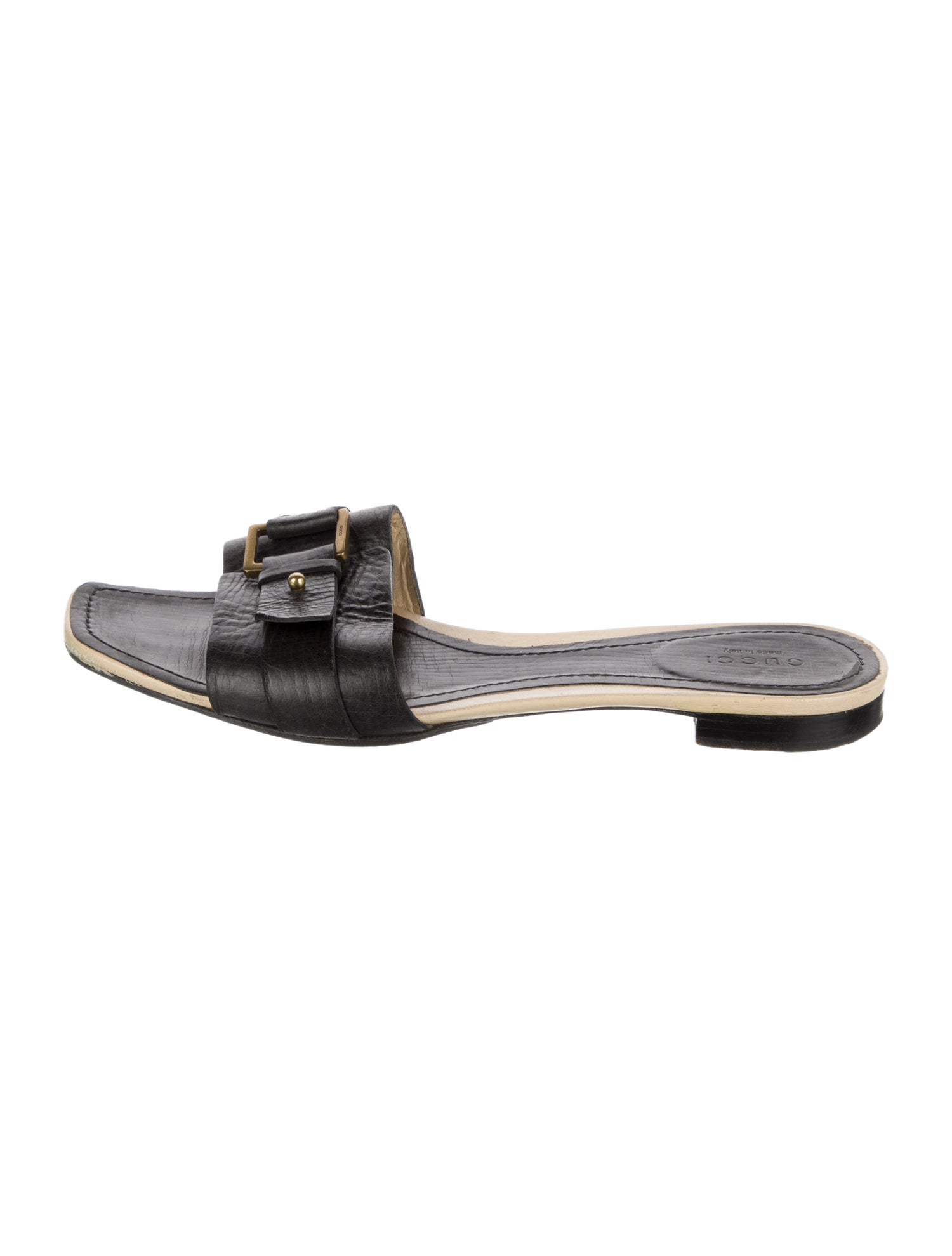 Gucci GG Canvas Leather Slides