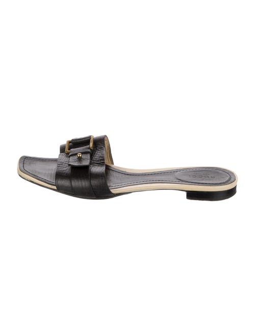 Gucci GG Canvas Leather Slides