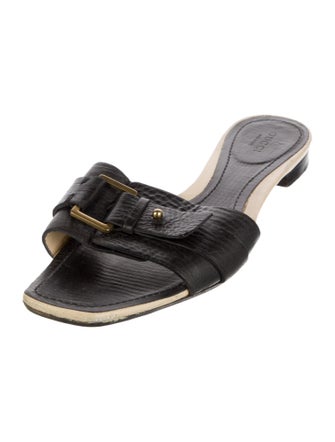 Gucci GG Canvas Leather Slides