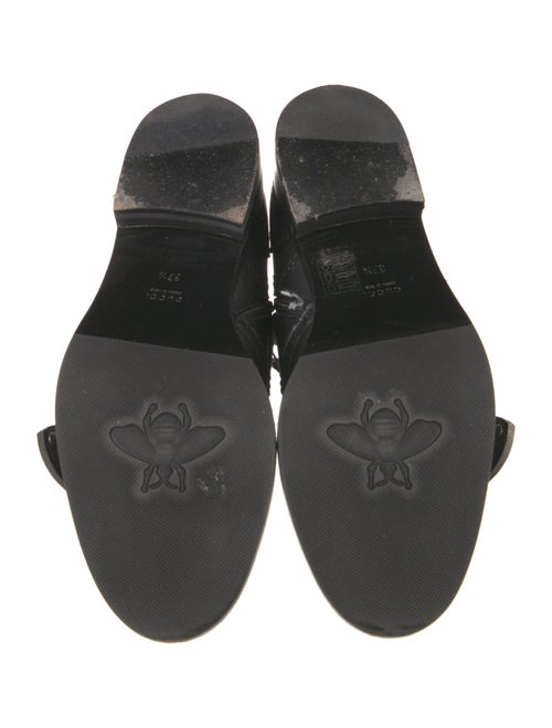 Gucci Bee Accent Leather Combat Boots