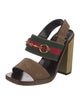 Gucci Web Accent Suede Slingback Sandals