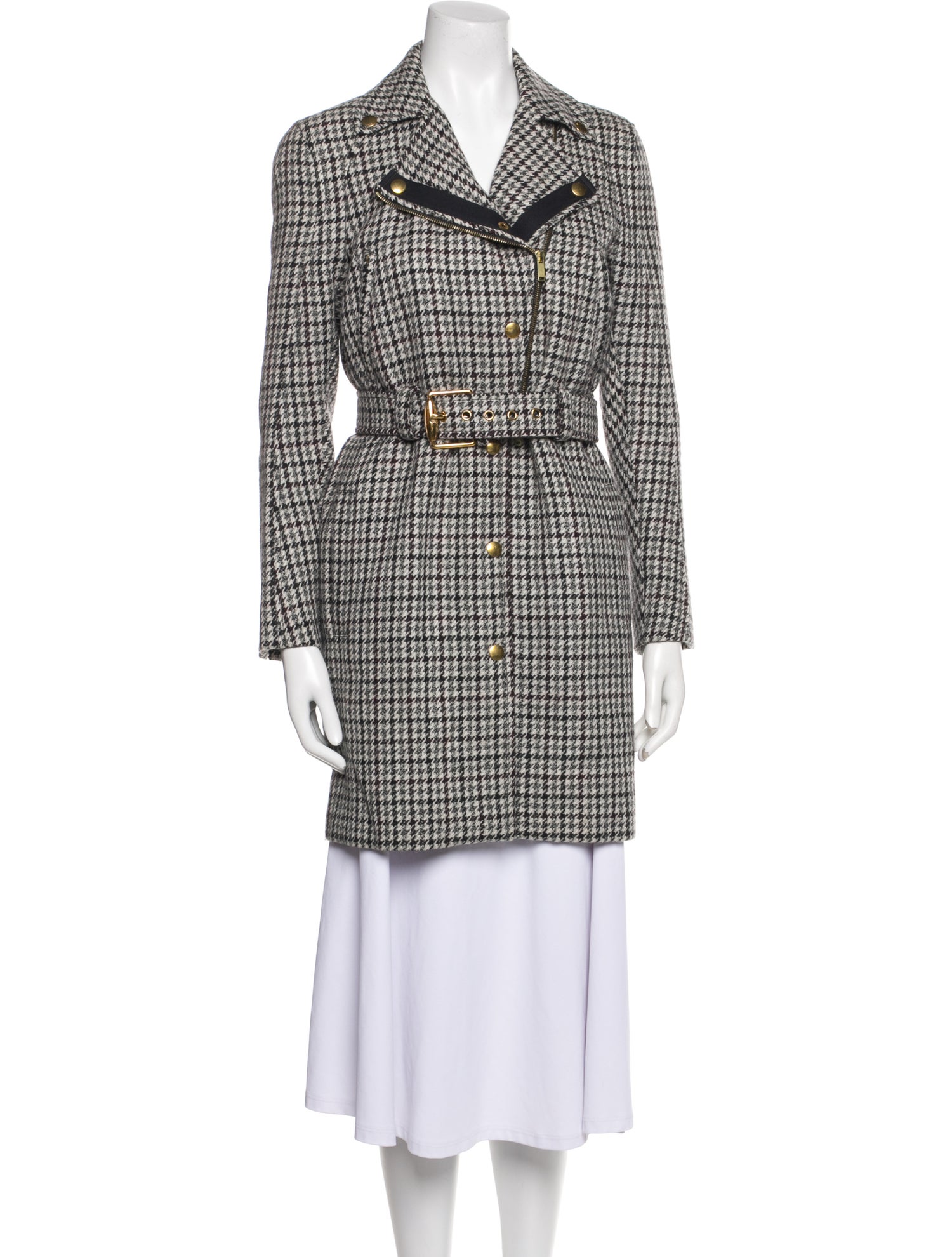 Gucci Wool Houndstooth Print Peacoat