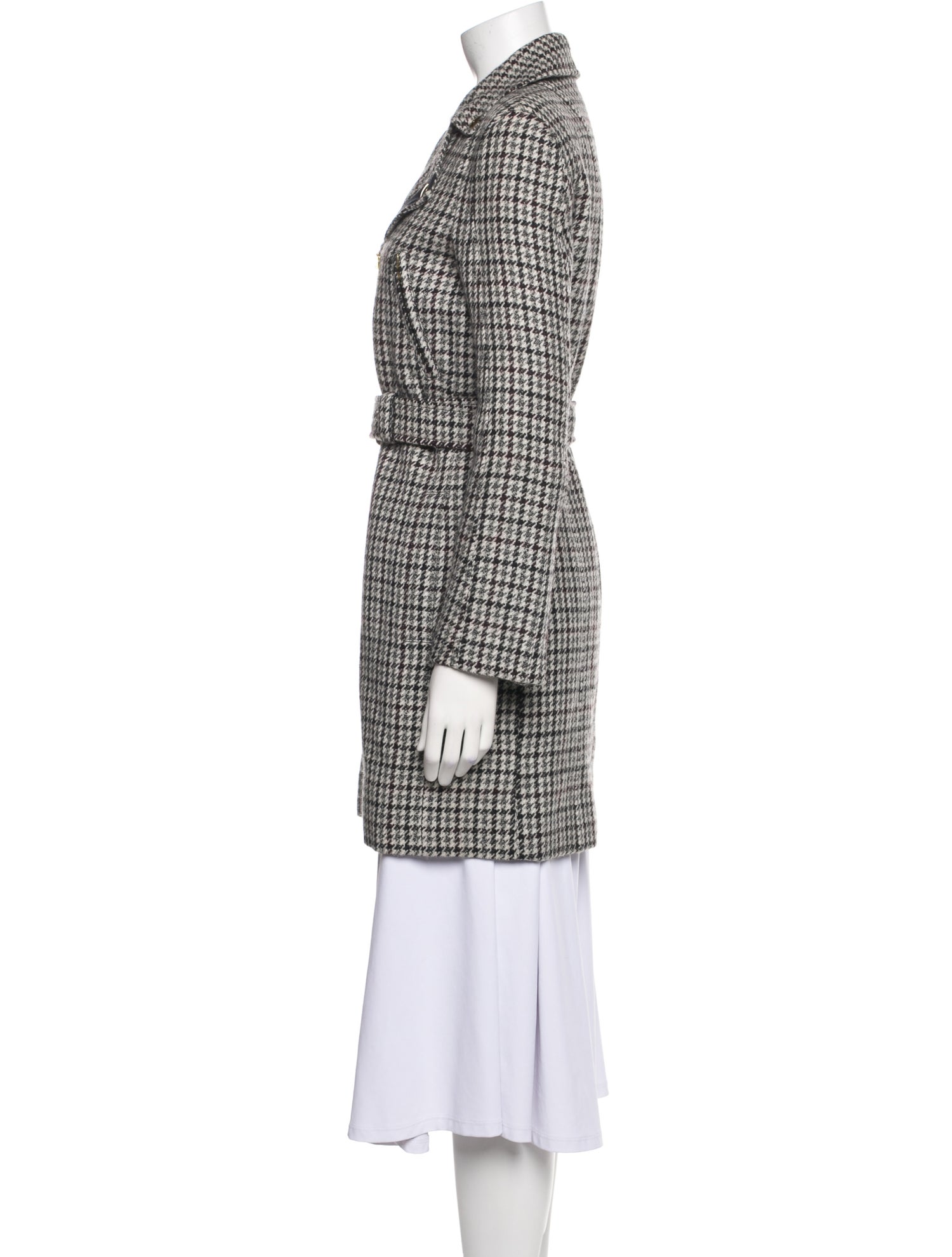 Gucci Wool Houndstooth Print Peacoat