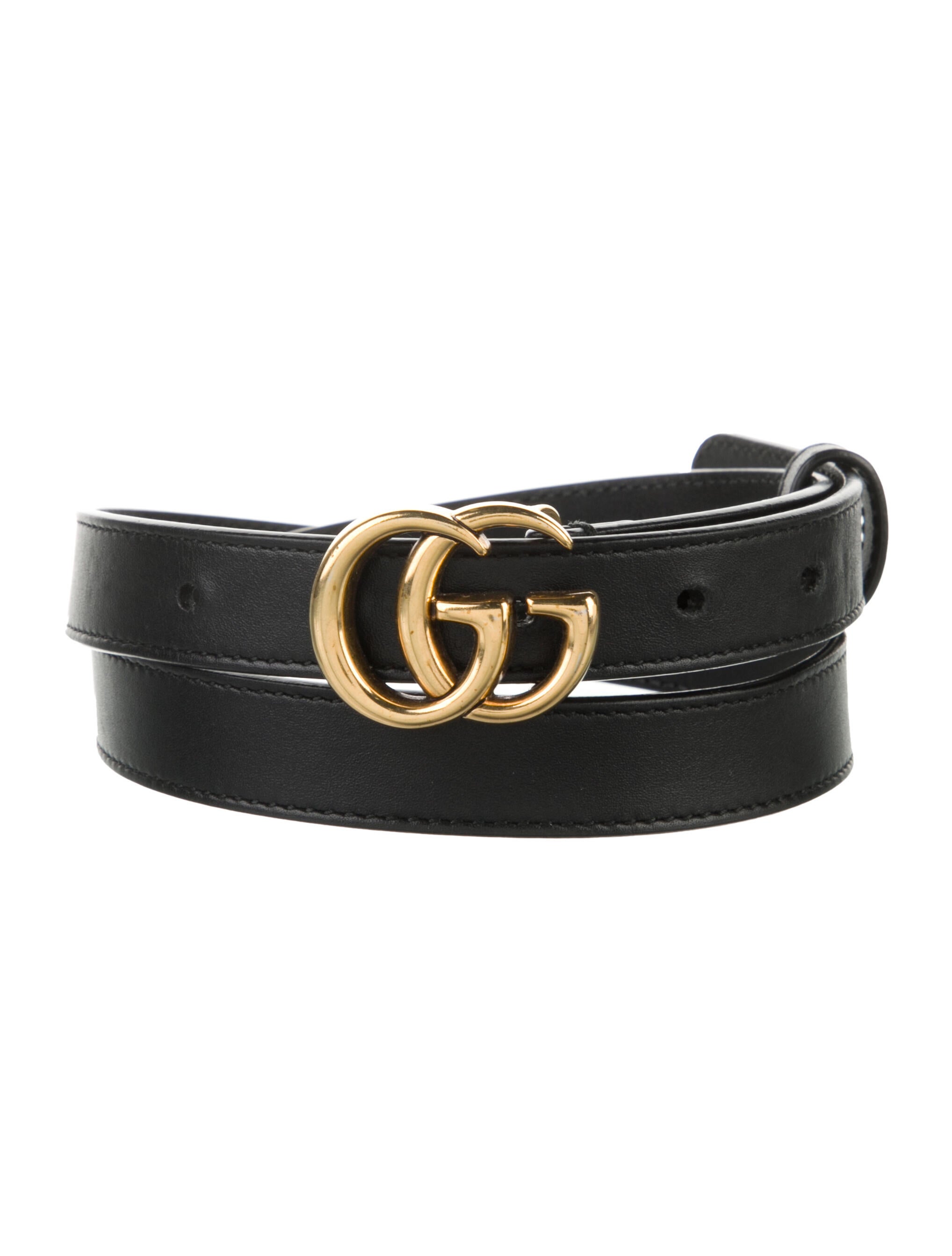 Gucci Double G Logo Skinny Belt