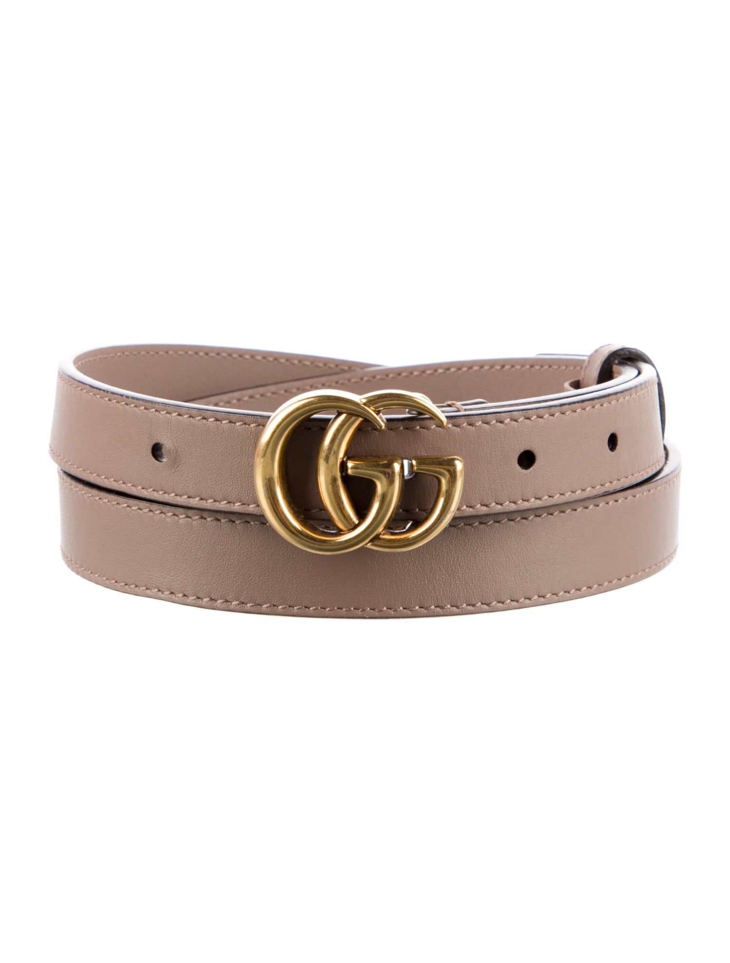 Gucci Double G Logo Skinny Belt
