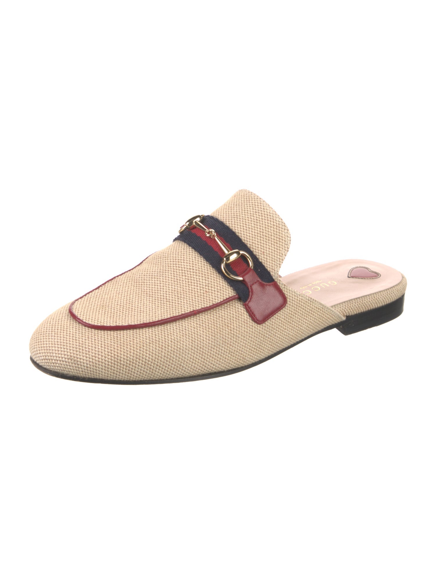 Gucci Horsebit Accent Canvas Mules