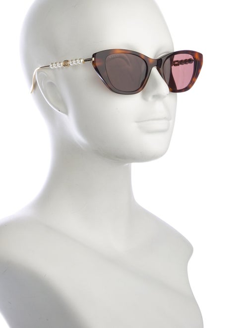 Gucci Sylvie Web Accent Cat-Eye Sunglasses