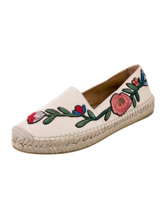Gucci Leather Floral Print Espadrilles