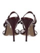 Gucci Patent Leather Chain-Link Accents T-Strap Sandals