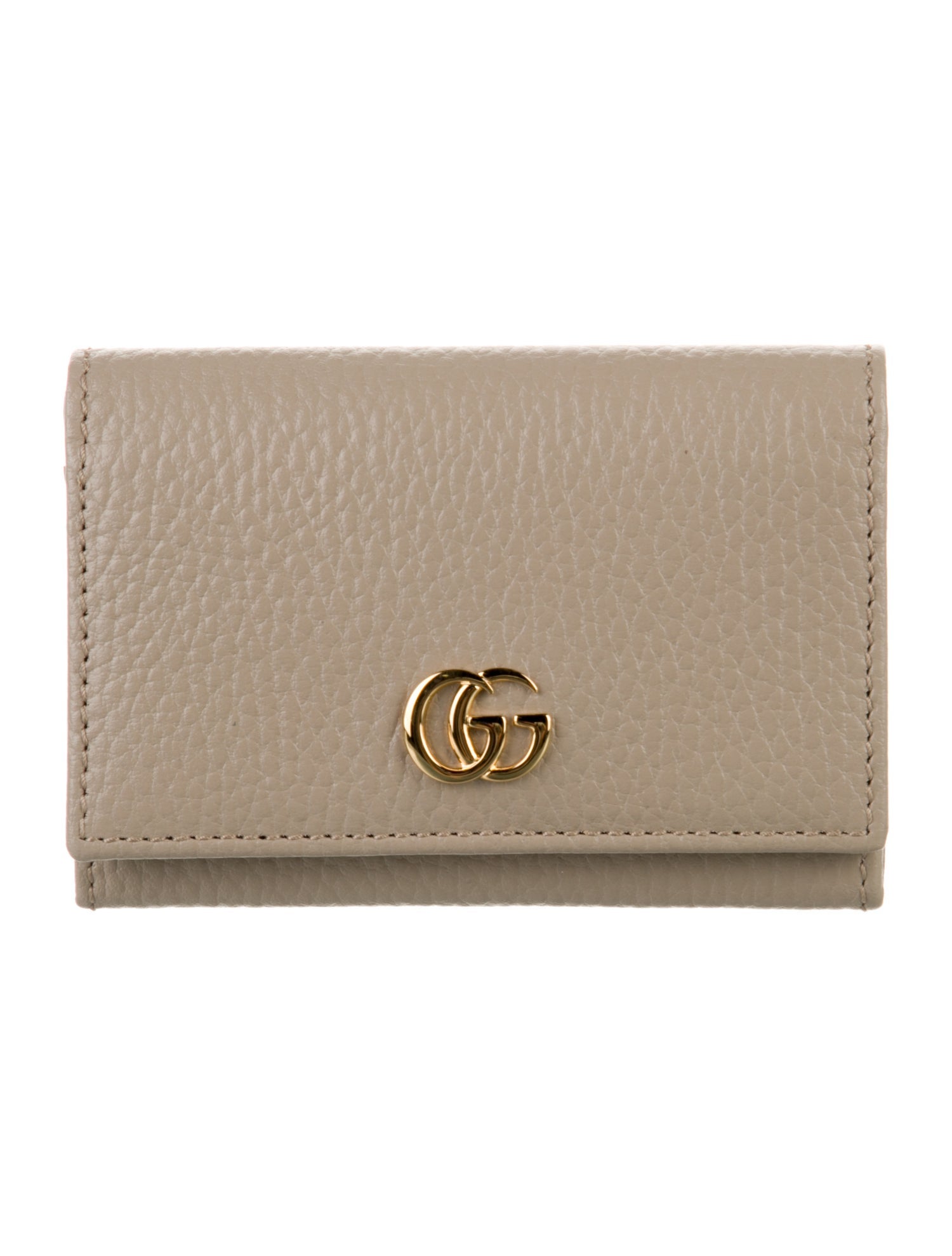 Gucci Double G Logo Leather Compact Wallet