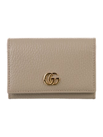 Gucci Double G Logo Leather Compact Wallet