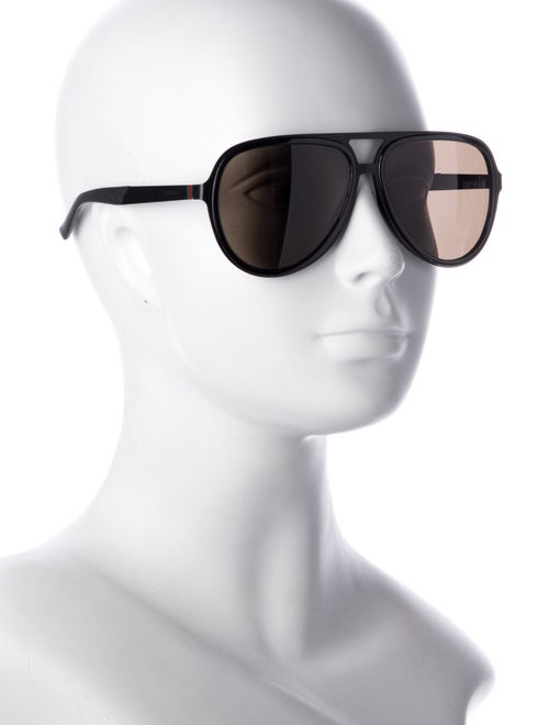 Gucci Web Accent Aviator Sunglasses